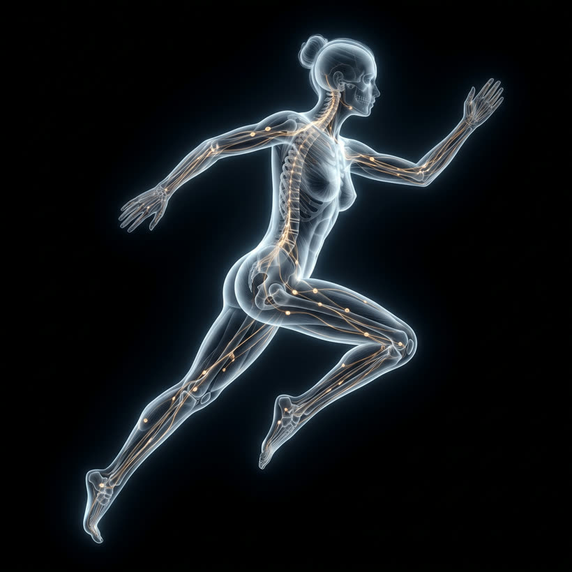 X-ray view of powerful, healthy gluteal muscles