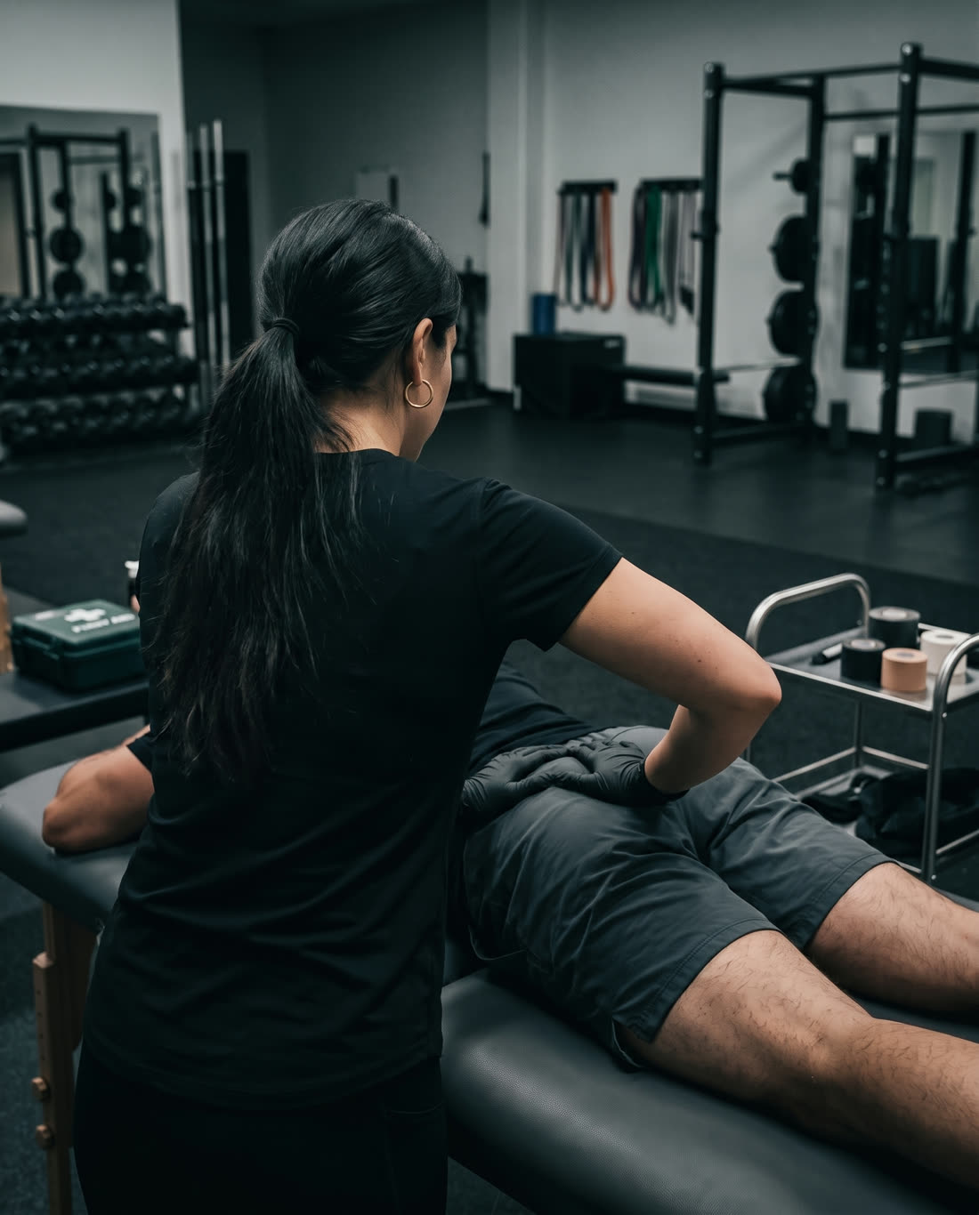 Olivia Ensor treating an athlete's posterior chain